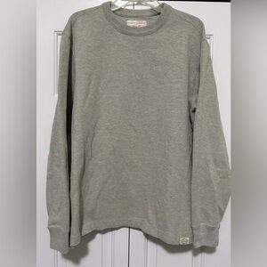 Filson Waffle Knit Thermal Crewneck Heather Gray Sweatshirt Mens XL Peru Cotton